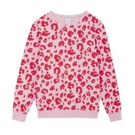 Super Soft Sweatshirt – Red   Pink Leopard & Lightning Bolt