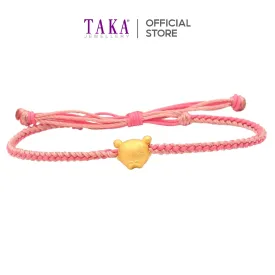 TAKA Jewellery 999 Pure Gold Charm Little Girl with Nylon Bracelet