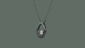 The Oval Floating Diamond Necklace