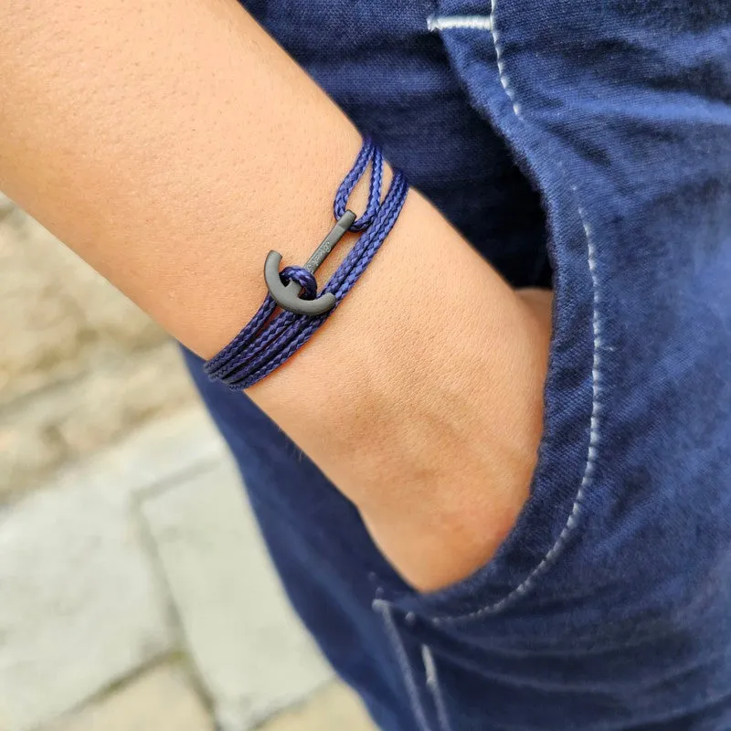 YACHT CLUB mini anchor bracelet navy blue