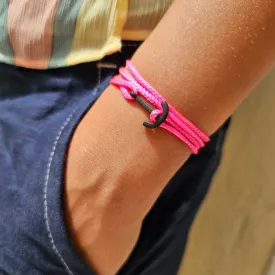 YACHT CLUB mini anchor bracelet neon pink